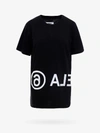 Mm6 Maison Margiela Over Logo Cotton Jersey T-shirt In Black