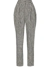 ALESSANDRA RICH HOUNDSTOOTH HIGH-WAISTED TROUSERS