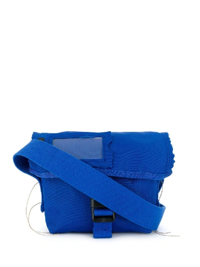 Acne Studios Raw Edged Shoulder Bag In Blue