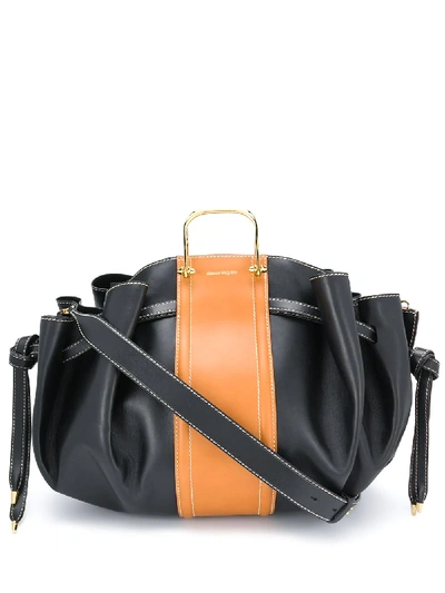 Alexander Mcqueen The Story Drawstring Leather Tote Bag In Black