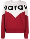 Isabel Marant Étoile Houston Logo-print Colour-block Sweatshirt In Red