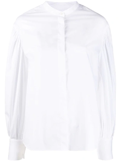 Officine Generale Long Sleeved Shirt With Balloon Sleeves In White