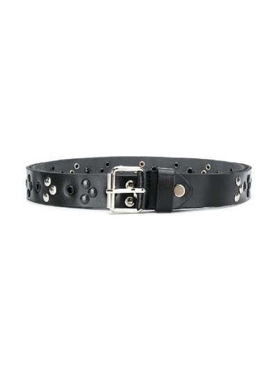 Paolo Pecora Teen Stud-embellished Belt In Black