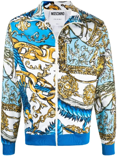 Moschino Fantasy Print Track Top In Blue