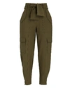 Derek Lam 10 Crosby Elian Cropped Belted Cotton-blend Twill Tapered Pants In Olive