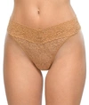 Hanky Panky Signature Lace Original-rise Rolled Thong In Suntan