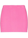 Hunza G Crinkled-effect Mini Skirt In Pink