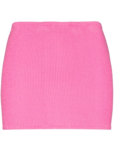 HUNZA G CRINKLED-EFFECT MINI SKIRT