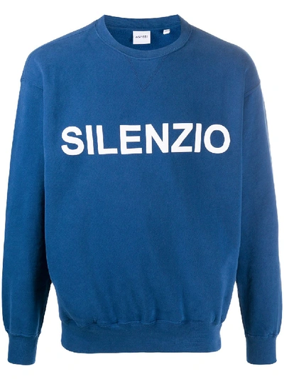 Aspesi Slogan Print Sweatshirt In Blue