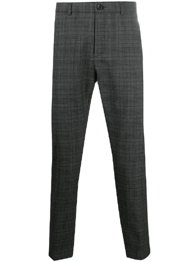 Department 5 Plaid Check Wool-mix Trousers In Grey