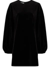 Valentino Velvet Mini Dress In Black