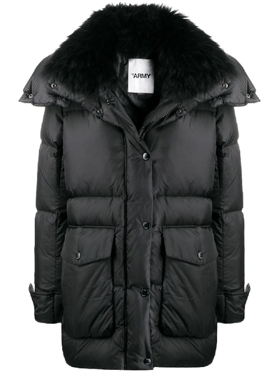 Yves Salomon Black Down Vaporous Lambswool Jacket In Noir