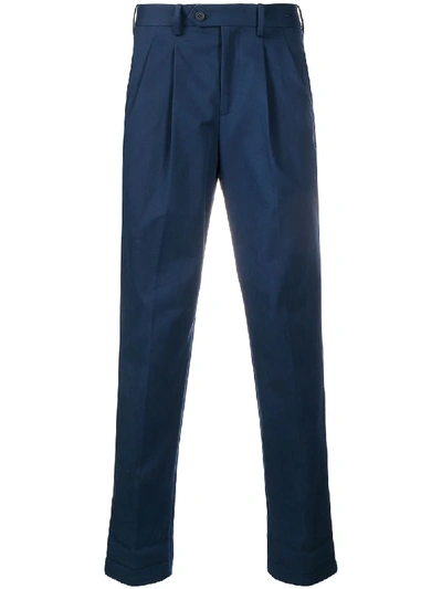 Neil Barrett Cropped Tapered Trousers In Blue