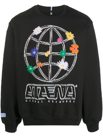 Mcq By Alexander Mcqueen Mcq Alexander Mcqueen Man Embroidered Printed French Cotton-terry Sweatshirt In Black