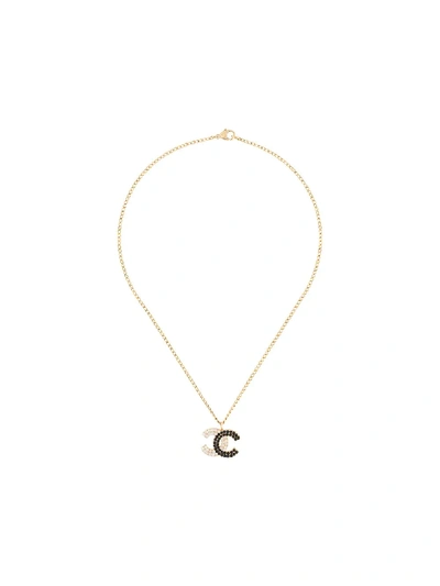 Pre-owned Chanel 2003 Cc Pendant Necklace In Gold