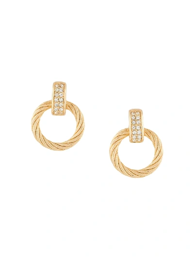 Pre-owned Dior 1980s  Twisted-hoop Earrings In Gold