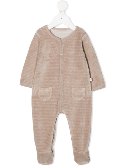 Absorba Babies' Ribbed Long-sleeved Pajama In Neutrals