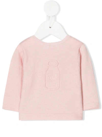 Absorba Babies' Embroidered Long-sleeve Top In Pink