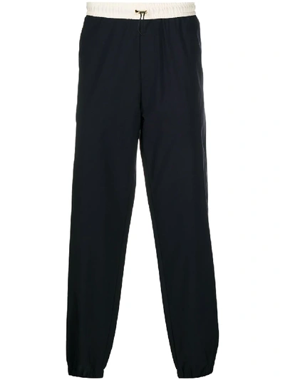 Paul Smith Drawstring Straight-leg Trousers In Blue