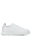 EMPORIO ARMANI LEATHER LOW-TOP SNEAKERS