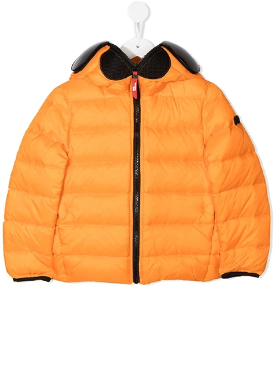 Ai Riders On The Storm Young Kids' Goggle Hood Padded Jacket In Orange