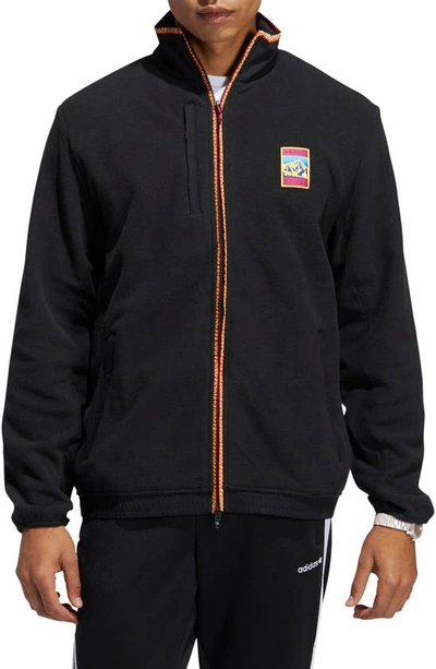 Adidas Originals Adiplore Lightweight Fleece Jacket In Black