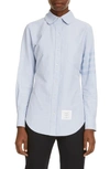Thom Browne Tonal 4 Bar Oxford Shirt In Light Blue