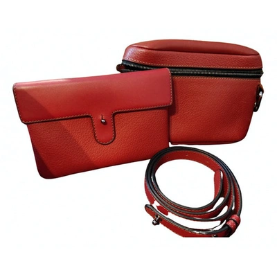 Pre-owned Delvaux Red Leather Clutch Bag