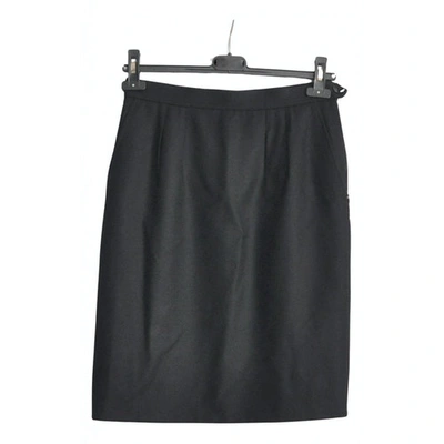 Pre-owned Saint Laurent Wool Mid-length Skirt In Black