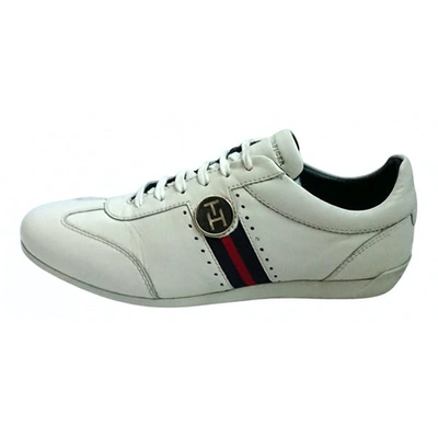 Pre-owned Tommy Hilfiger Ecru Leather Trainers