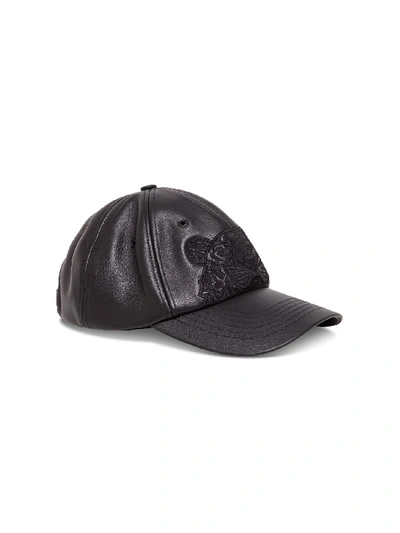 Kenzo Leather Hat With Tiger Logo In Black