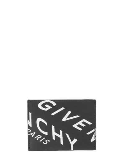 Givenchy Allover Logo Card Holder In Nero/bianco