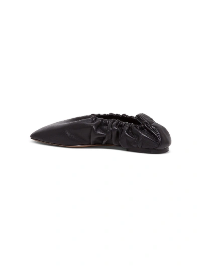 Neous Phinia Gathered Leather Ballet Flats In Black