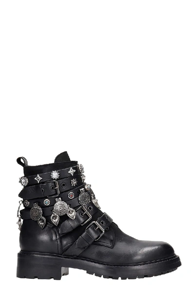 Strategia Combat Boots In Black Leather