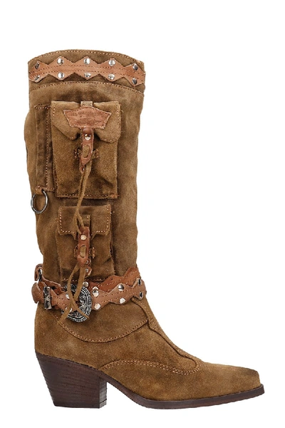 El Vaquero Gelding Texan Boots In Leather Color Suede