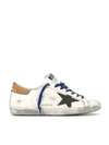 Golden Goose Superstar Sneakers In White Suede And Leather In White/green