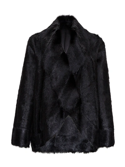 Pinko Reversible Ecological Fur In Black