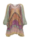 Zimmermann Carnaby Ruffled Tiered Floral-print Silk Crepe De Chine Mini Dress In Multicolor