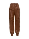 Msgm High-waisted Pocket-detail Trousers In Brown