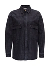 Alberta Ferretti Long-sleeved Denim Shirt In Grey
