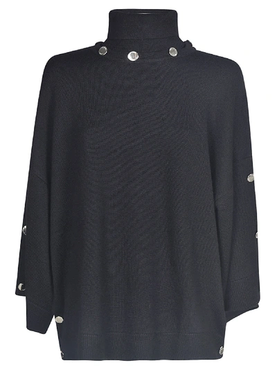 Moschino Roll Neck Embellished Jumper In Black