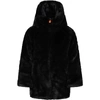 SAVE THE DUCK BLACK FAUX FUR FOR GIRL WITH ICONIC LOGO,J4007G FURYY 00001