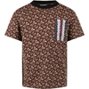 BURBERRY BEIGE T-SHIRT FOR BOY WITH LOGOS,11500490