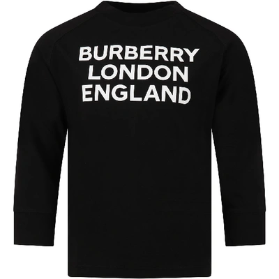 Burberry Black T-shirt For Kids With Logo