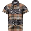 BURBERRY BEIGE SHIRT FOR BOY WITH VINTAGE CHECKS,11500478