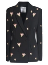 MOSCHINO FLORAL MOTIF DOUBLE-BREASTED BLAZER,11500217