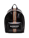 BURBERRY BACKPACK WITH LOGO AND STRIPED MOTIF IN GLOSSY COATED CANVAS,11501771