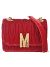 MOSCHINO ENGRAVED LOGO M PLAQUE SHOULDER BAG,11500018