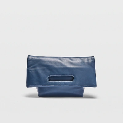 Club Monaco Navy Foldable Leather Tote In Size One Size