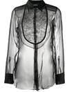 MARC LE BIHAN LACE-EMBELLISHED SHEER SHIRT